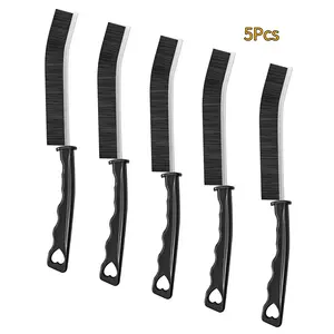 5 Pieces Crack Cleaning Brushes Stiff Bristle Brushes - Suitable for House Cleaning, Bathroom, Home Kitchen, Tile Washable/Durable Toilet Tool Cleaners Interior