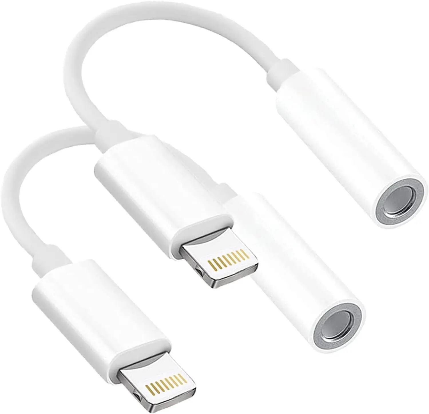 Headphone Adapters, 2 Pack 3.5 mm Headphone Jack Audio Aux Adapter Dongle | Compatible with iPhone 14 13 12 11 Headphone Adapters