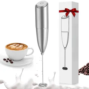 Hand Mixer - Milk Frother for Coffee Frother Handheld Foam Maker for Lattes, Electric whisk Drink Mixer Mini Foamer for Cappuccino, Frappe, Matcha, Hot Chocolate Grey