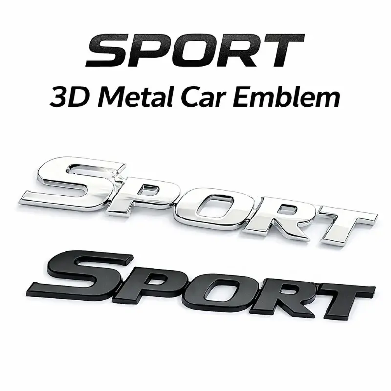 3D Raised Metal Alloy Sport Car Emblem Badge - Peel-and-Stick Universal Automotive Accessories, Car Sticker for Auto Body Trunk, Side Fender (Fits Trucks, SUV Sport Editions), Sticker For Cars
