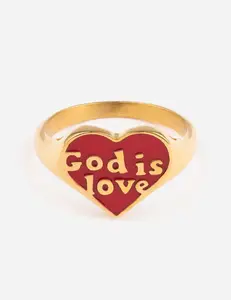 Enamel God is Love Ring