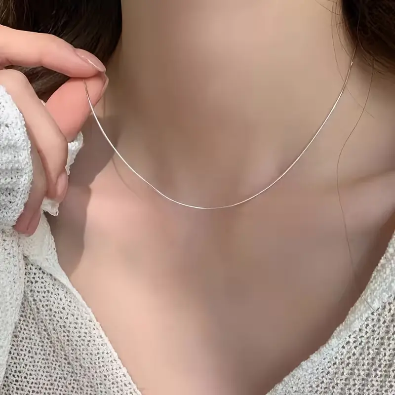 S925 Silver Necklace for Women, Elegant Minimalist and Simple Design for Daily Wear, Parties & Festivals, Durable All-Season Gift, 925 Necklaces, Clean Lines