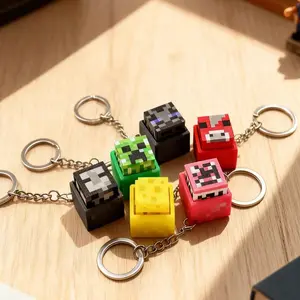 1pc 3D Printed Keychain Toy, Stress Relief Mechanical Keyboard Key Chain, Touch Clicker, Finger Stress Reliever, Couple Key Ring Pendant