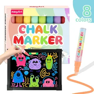 Liquid Chalk Markers - 6mm Reversible Bullet & Chisel Tip, 8 Vibrant Macaron Colors, Non-Toxic, Quick-Drying, Erasable, Dry & Wet Erase Liquid Chalk Markers Pensfor Blackboard, Chalkboard,Glass, Mirror, Auto, Poster, Bistro, Cars of DIY