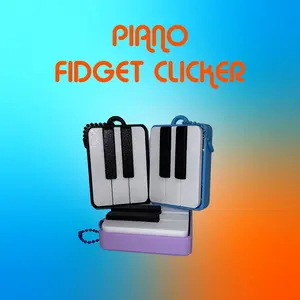 Piano Fidget Clicker Toy  | 8 Clicky Keys Sensory Keychain | Stress Relief & ADHD Focus Toy | 3 Color Options