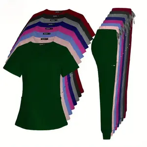 Scrubs Uniform Sets 2 Pieces Room Uniforms Beauty Salon Scrub Suit Breathable & Stylish