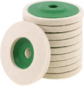 10pcs 100mm 4" Wool Buffing Polishing Wheel Pad Buffer Disc Bore Dia 16mm