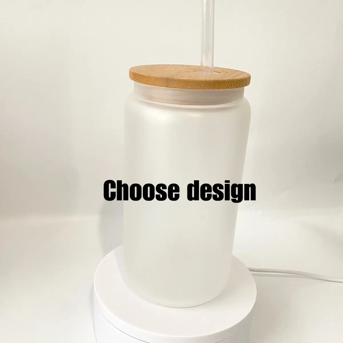 Custom frosted glass cup choose your design
