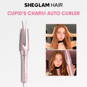 SHEGLAM HAIR Automatic Curling Iron 1/1.25 Inch with 3 Temperatures, 2-Way Rotation, Anti-Scald, Anti-Tangle, Automatic Shut-Off, Swivel Cord Barrel - Pink-Effortlessbeauty-Hairhack- Coachella