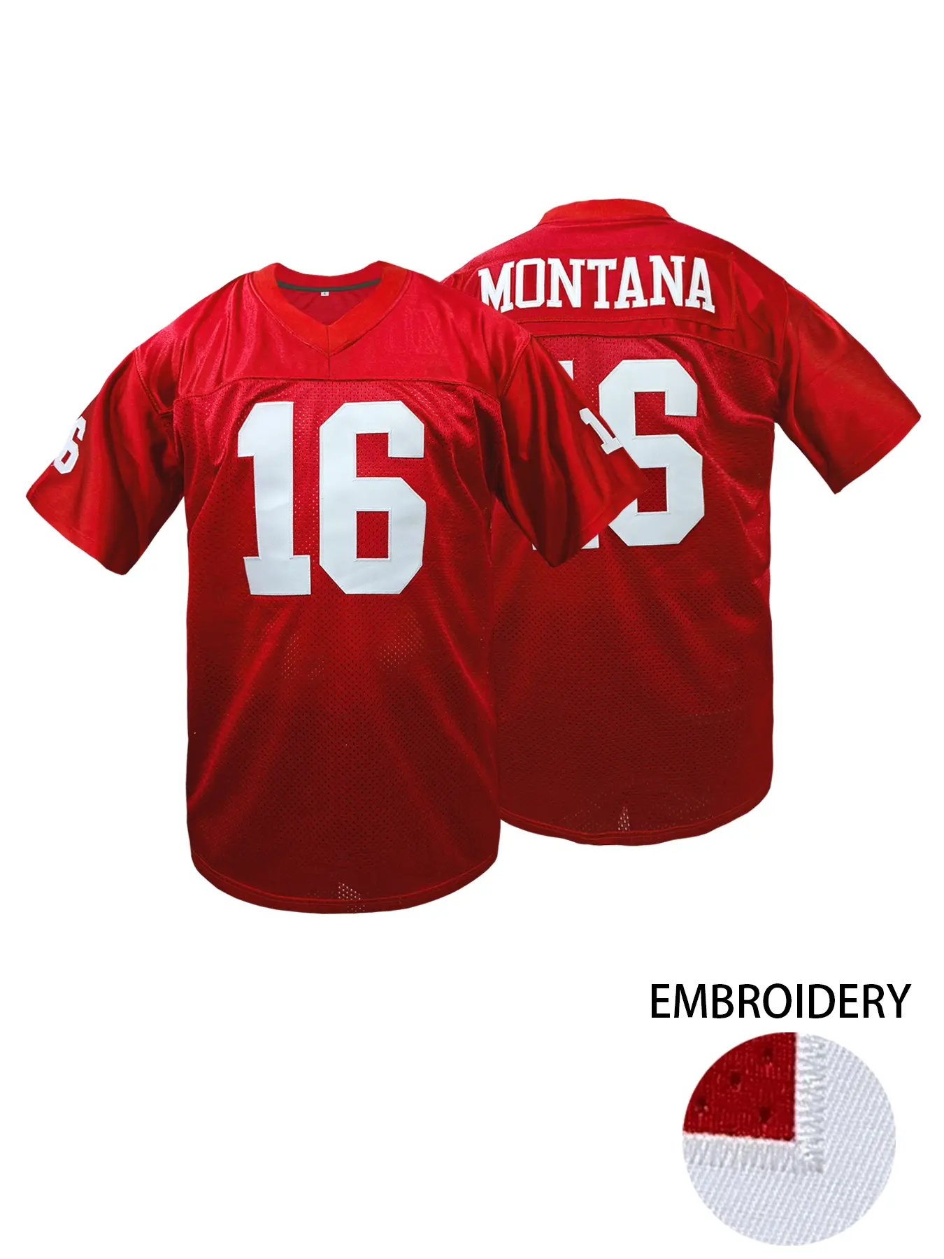 Men's Letter & Number Embroidery Football Jersey, San Francisco Rugby Jersey, Athletic Jersey, Breathable Retro Mesh T-Shirt, Short Sleeve V Neck American Football Top for Training and Competition, Lightweight Jersey, Men's Sportswear, Sports Tops