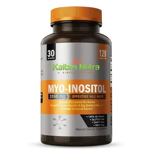 Kaibro Nutra Myo-Inositol Supplement, Myo-Inositol & D-Chiro Inositol 40:1 Ratio, Hormone Balance & Ovarian Support for Women with Vitamin B8, 2050mg, Vegan, Non-GMO Capsules 120 Count