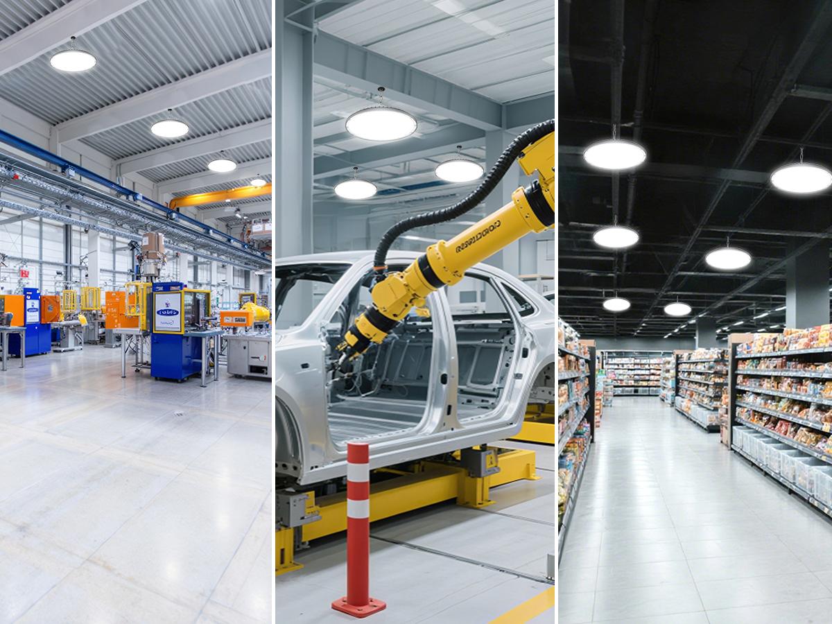 300W UFO LED High Bay Light Commercial Industrial Lighting for Warehouses and Retail Spaces 45,000 Lumens, Includes US Standard Plug and Suspension Chain, 6000K Daylight Color Temperature, Safe and Efficient