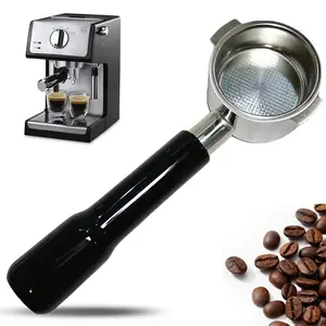 51mm Bottomless Portafilter 2 Ears for Delonghi ECP3420/BCO430/EC260 | Stainless Steel Filter Basket and ABS Handle Coffee Making Tool Coffee Bar Accessories