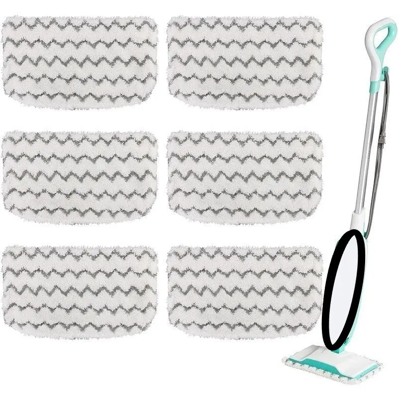 10 Pieces Steam Mop Pads Replacement, Ultra-Fine Fiber, Anti Fouling Grip, Washable, Reusable, Suitable for Multiple Models, 32cm X 16.5cm