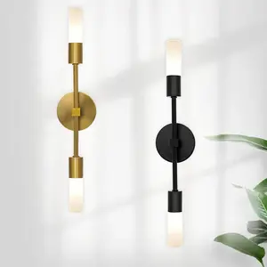 Modern Design Dual Head Wall Lamp, Office Wall Light, Acrylic Shade, G9 Bulb Holder, Hardwire Connection, Ideal for Hallway Decor, Modern Rustic Lamps