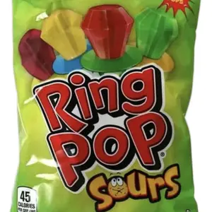 Ring Pop Sours 4 Pieces Candy Pop - Individually Wrapped Snack candies sour bags Sweet Bonbon