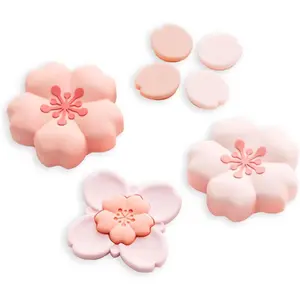 P-KBB09    Sakura Cross D-Pad Button Caps Thumb Grip Caps Set Compatible with Switch 2, ABXY Key Buttons Sticker Cover Caps for Switch 2, Cherry Pink