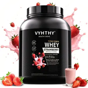 VYHTHY Whey Protein Powder - Strawberry Flavor, 24g Protein, 3.5g BCAAs, Sugar-Free, High-Quality Whey Isolate & Concentrate, Supports Muscle Growth & Recovery - Healthcare Fitness Supplement tiktokshopspringglowup