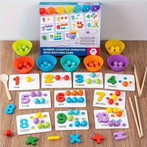 Montessori Children's Arithmetic Toys Digital Cognitive Intelligence Development Early Learning Preschool Color Sorting Number Matching Games Kindergarten Educational Toys