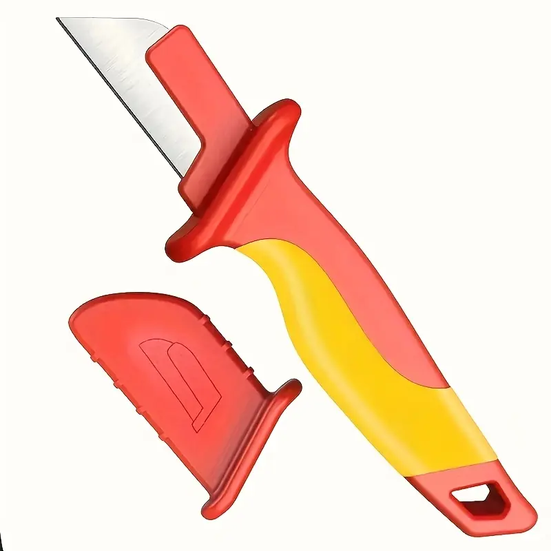 Insulated Cable Stripping Knife Set Wire Stripper Tools with Protective Sheath Hook Type Skinning Knife Manual Electrician Tool for Electrical Cable Insulation Removal Durable Safe Hand Tool Kit summerwins