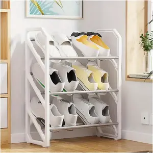 Three Stacks Compatible Shoe Rack for Space-saving Organization, Ideal for Keeping House Neat and Easy to Use