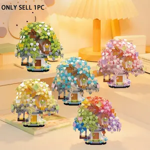 705pcs Cherry Blossom Tree House Blocks, Collectible Building Blocks, DIY Assembly Toy, Romantic Fairy Tale House, Adult Stress Relief, Desktop Decor, Valentine's Day Gift