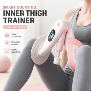 Smart Counting Inner Thigh Trainer, Adjustable Resistance Muscle Leg Exerciser for Women, 360° Rotating Soft Cushion Pads Hip Trainer, Compact Home Workout Fitness Equipment, Counting/Standard, Pink/Blue, 1PC