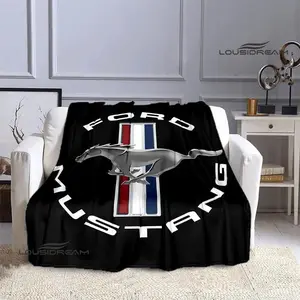 Mustang car logo printed blanket Flannel Warm blanket blankets for beds rainbow blanket Picnic blanket bed linings birthday gift
