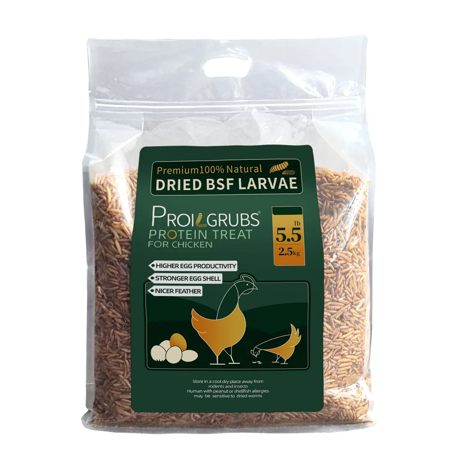 PROILGRUBS 5.5LBS Dried Black Soldier Fly Larvae Treats for Chickens & Hens,Birds, Protein-Rich Mealworms Natural Dry Food for Animal Feeding Non-GMO #sohochic #tiktokshopbacktoschool #glowup
