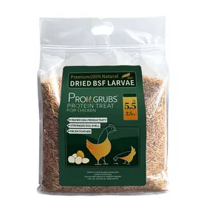 PROILGRUBS 5.5LBS Non-GMO Dried Black Soldier Fly Larvae Treats for Chickens & Hens Protein-Rich Mealworms Natural Dry Food for Animal Feeding