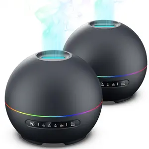 2 Pack Essential Oil Diffusers for Home - 200ml Aromatherapy Diffuser Humidifier with 4 Timers & 7 Colors Night Lights, 20dB Quiet Working for 10 Hours, Waterless Auto-Off