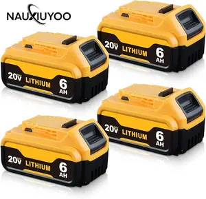 Lithium Ion Replacement Battery  4-Pack 6000mAh 20V Max Lithium-ion Batteries for Dewalt - Replaces   DCD/DCF/DCG/DCS  Seamless Compatibility with Dewalt 20V Max Battery Cordless Power Tools & Chargers pro 20 volt series dcb609 dcb606