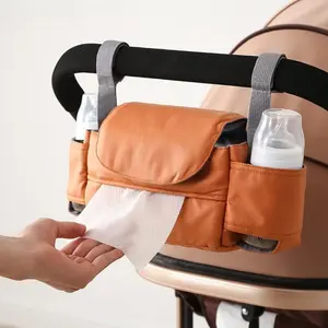 Universal Stroller Organizer Bag & Hanging Storage Caddy, Frame-Mounted Multi-Compartment Water-Resistant Accessory for Baby Strollers & Car Seats
