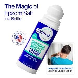 EPSOM-IT Soothing Muscle Lotion Rollerball - Magnesium Sulfate Epsom Salt Cream with Arnica for Muscle Stiffness, Restless Legs, Knee, Achy Feet -3oz