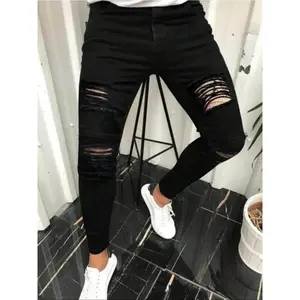 Men's Ripped Pocket Skinny Jeans, Casual Comfy Slim Denim Pants for Daily Wear, Fashion Comfortable Men's Bottoms for All Seasons, Cotton