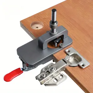 1pc 35mm Concealed Hinge Drilling Guide Kit - Precise Aluminum Alloy Hinge Hole Opener Template Puncher Locator for Door Cabinets - Easy-to-Use Drilling Jig for Accurate Hinge Installation