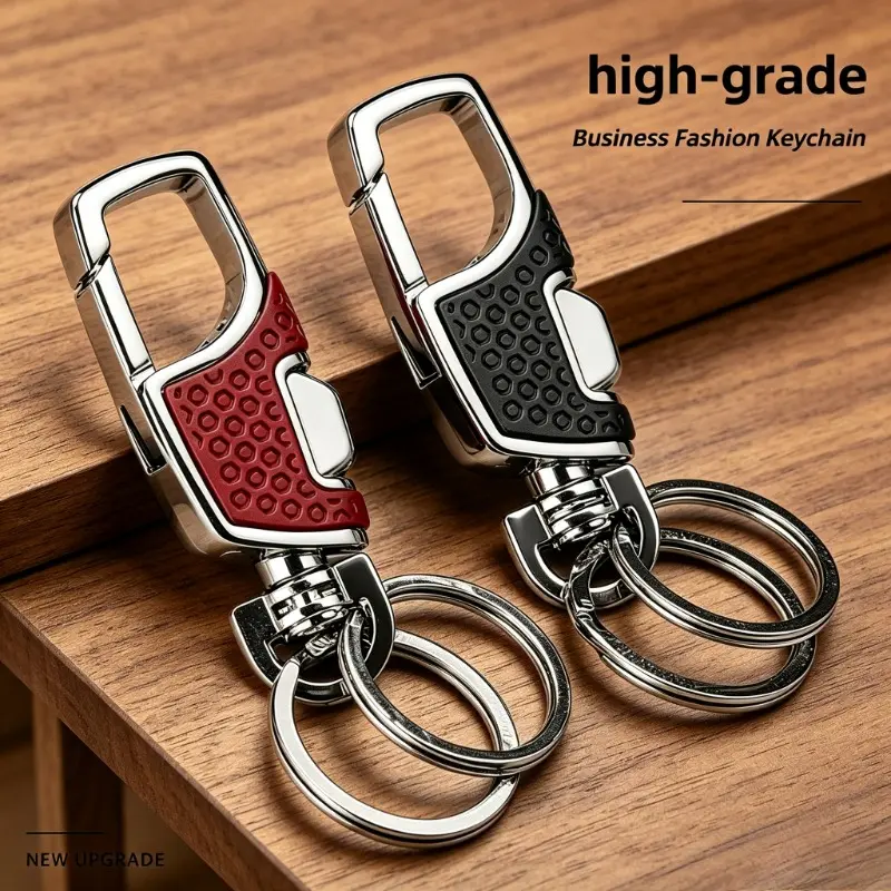 Fashionable Alloy Keychain - Heavy-Duty Rust-Proof Alloy Organizer with Press-Open Clip, Secure Anti-Loss Lock, Double Rings for Daily Car Keys & Bags, Ideal for Law Enforcement Climbing Enthusiasts, Durable, Multifunctional Keychain, Stylish Keyring