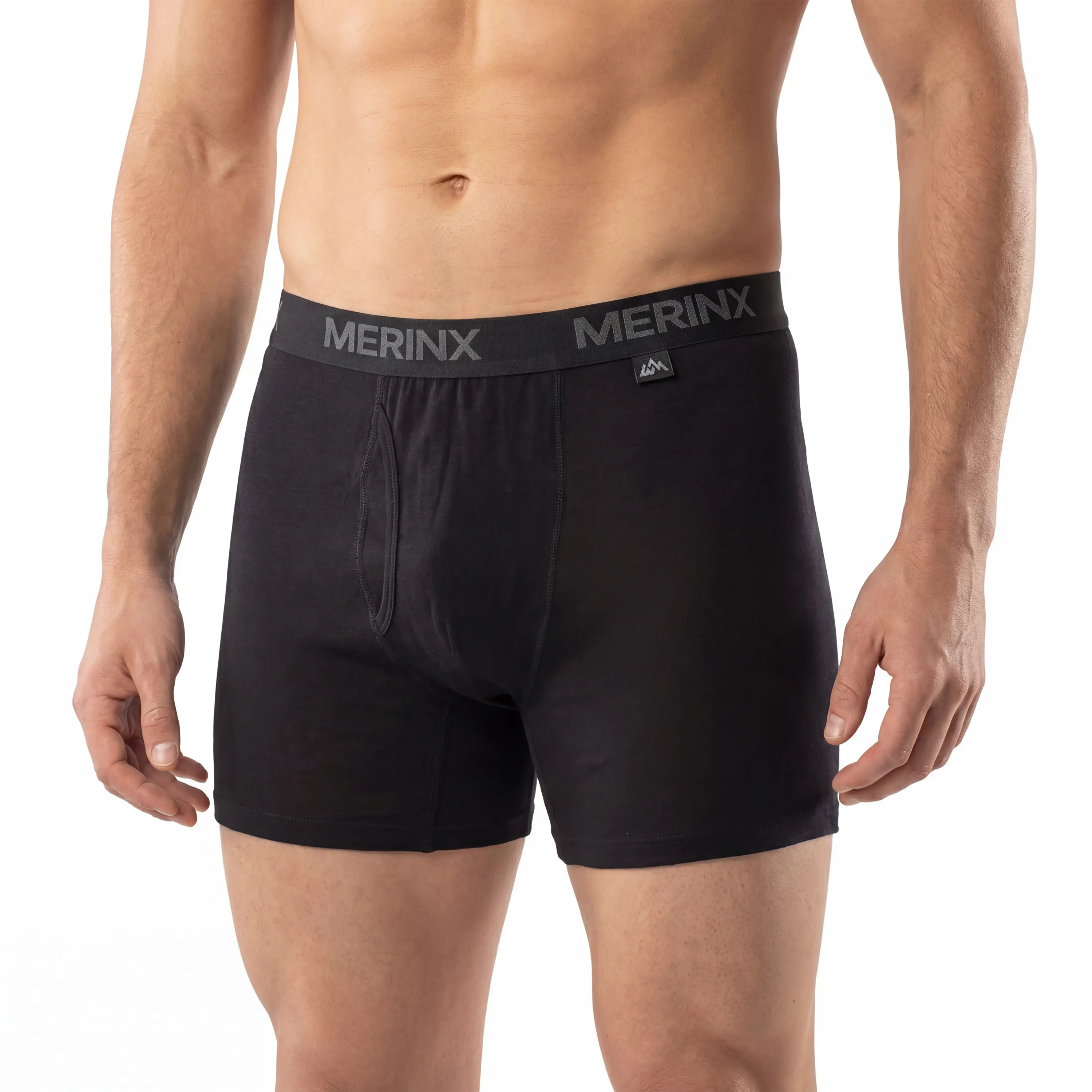 MERINX Men's Classic Plain Boxer Briefs, 100% Merino Wool Underwear from 17.5 Micron Yarn Fabric, Breathable, Odor-Resistant for Gym & Fitness, Classic Basic, Outdoor, Quick Drying