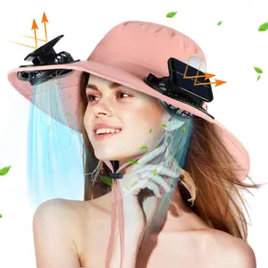 Tired of Sweating Outdoors?  This Solar Fan Hat with 2 Fans Cools You Down! UPF 50+, Waterproof  Fishing/Hiking Must-Have!-OutdoorEssentials