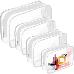 TSA Approved Clear Toiletry Bag, PVC Travel Cosmetic Pouch with Zipper for Airport Security | Leak-Proof & Portable