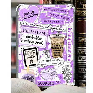 Clear Case Purple Smut Cardstock Insert for Kindle | Book Lover Gift | Bookish Stickers for Kindle | Booktok Kindle Sticker Insert  | Aesthetic Kindle Decor Accessories