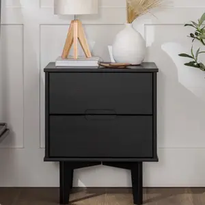 Mags Solid Wood Groove Drawer Nightstand