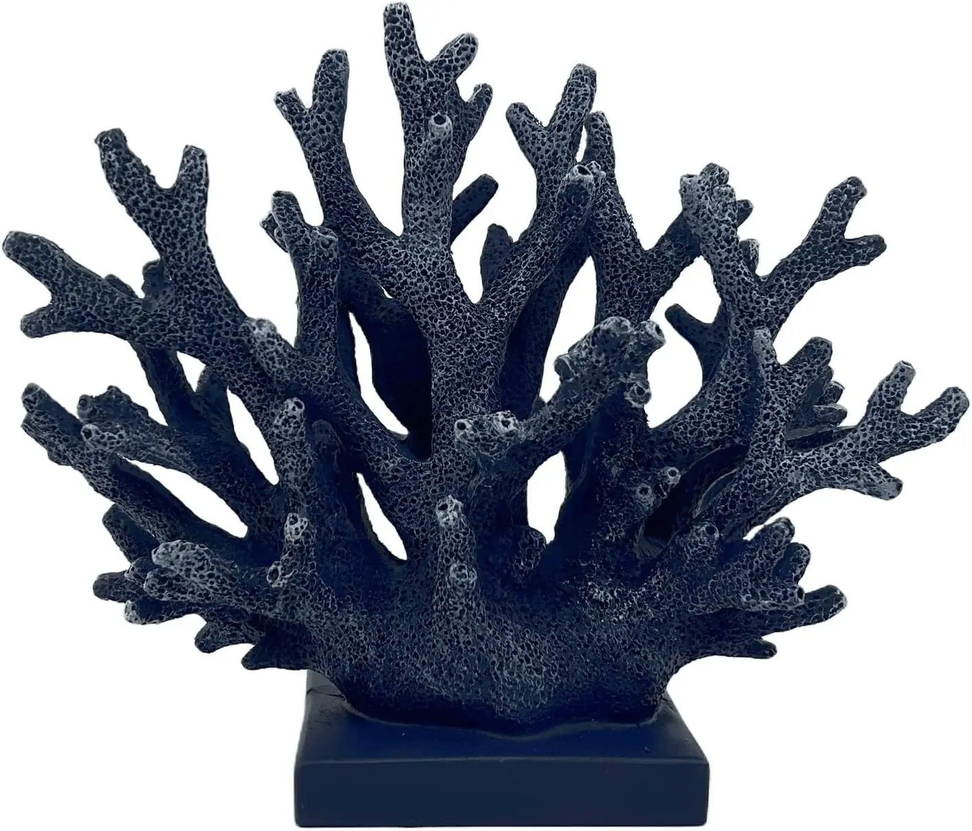 5.8" H Dark Blue Coral Decor -  Coral Statue, Nautical Decor for Home, Bedroom, Bathroom, Living Room,  Themed Cabinet Shelf Tabletop Decoration