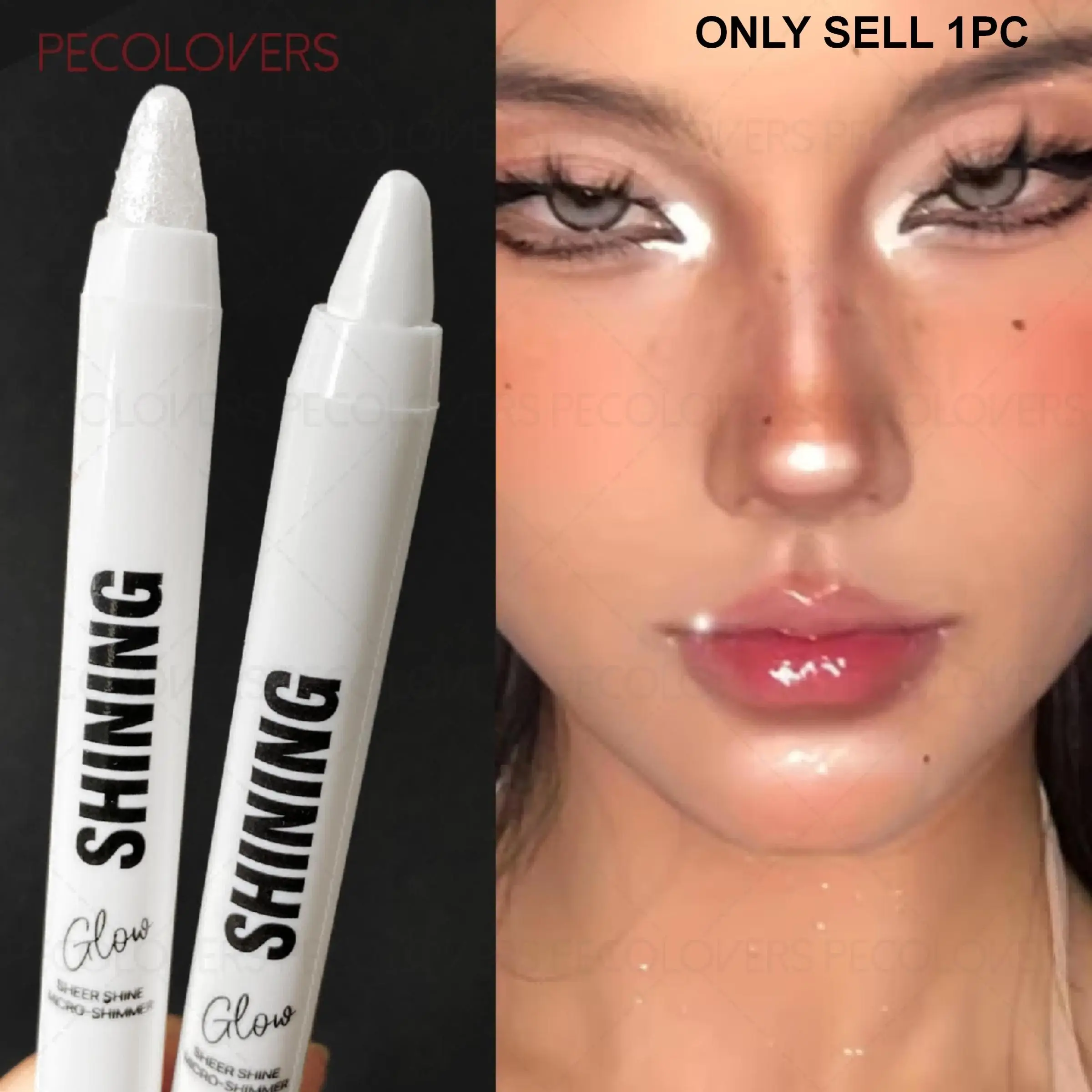 White Tube Eye Shadow Stick, Waterproof and Sweat-proof, Eye Shadow Eye Highlight, Luminous Eyeshadow, Brighten Eyes, Multi-color Selection, Eye Cosmetics, Eyeshadow Pen