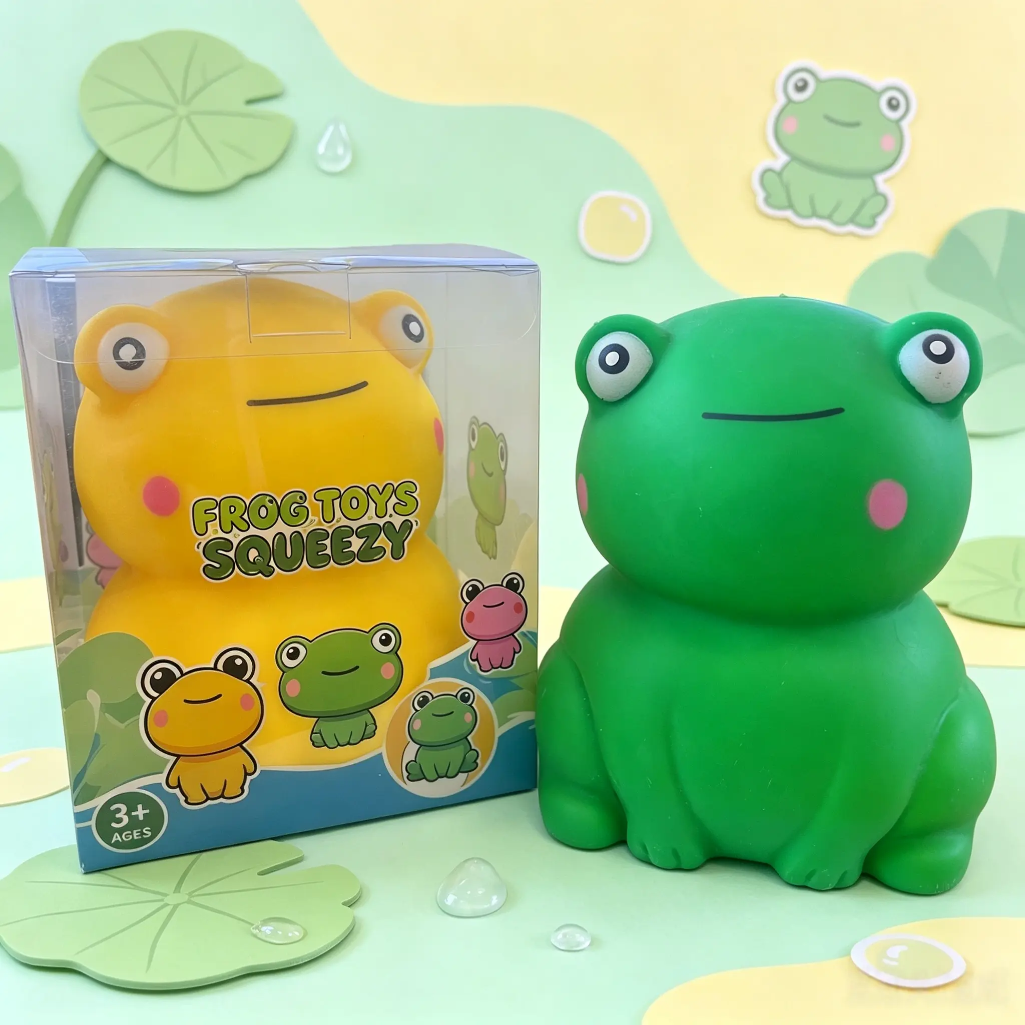 Jumbo Frog Squishy Toy Handmade DIY Cute Animal Shape Stress Ball for Gifts