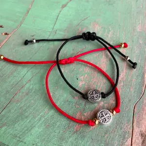St Benedict Cord Bracelet - Simple Design with Cord and Beads, Ideal for Daily Wear