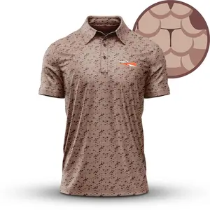 Men’s Khaki Camo Golf Shirt Combining Outdoor Character with Modern Lightweight Performance Technology