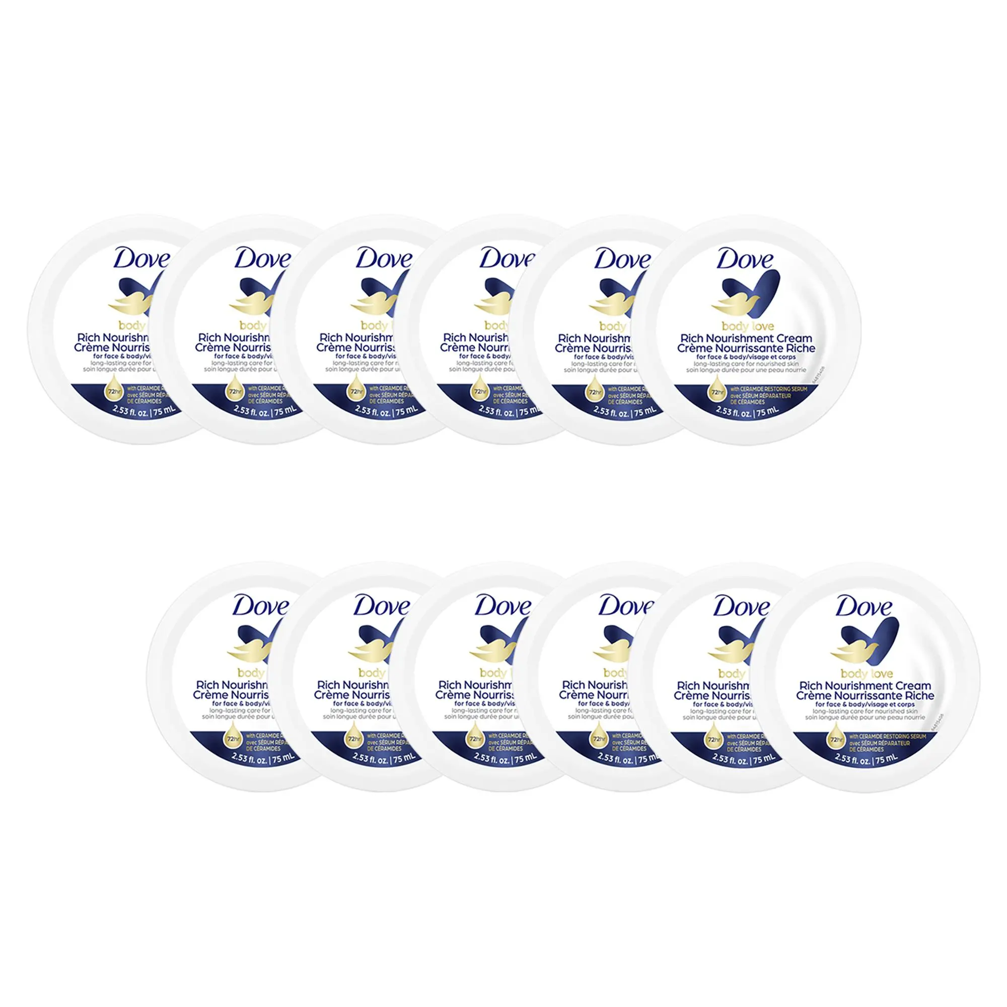 Dove Rich Nourishment Cream, 2.53 oz Body Lotion - Pack of 12