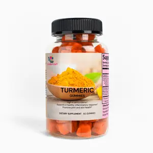 Turmeric Gummies 60g - Dietary Supplement with Turmeric Extract & Ginger Flavor - Supports Joint, Bone, and Skin Health - Made in USA - Healthcare Edible Fitness Powder