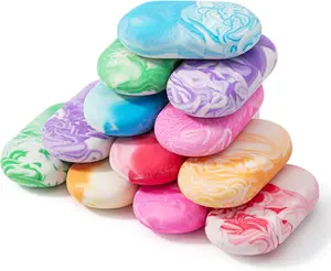 Vibrant Marble Pencil Erasers 12‑Pack – Back to School Durable Non‑Abrasive Erasers for Students, Artists & Professionals, Unique Marbled Design